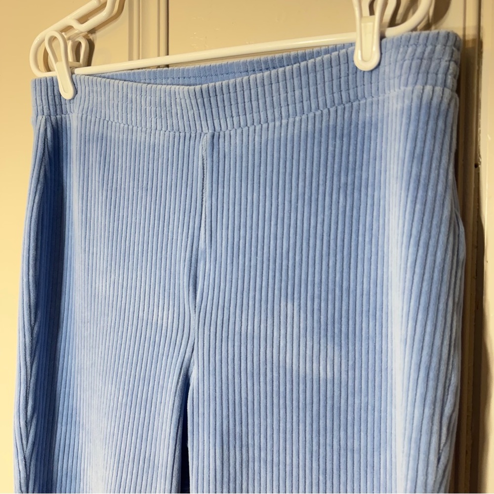 Aerie Groove On‎ Velour High Waisted Flare Pant Blue Size XL - Picture 2 of 12